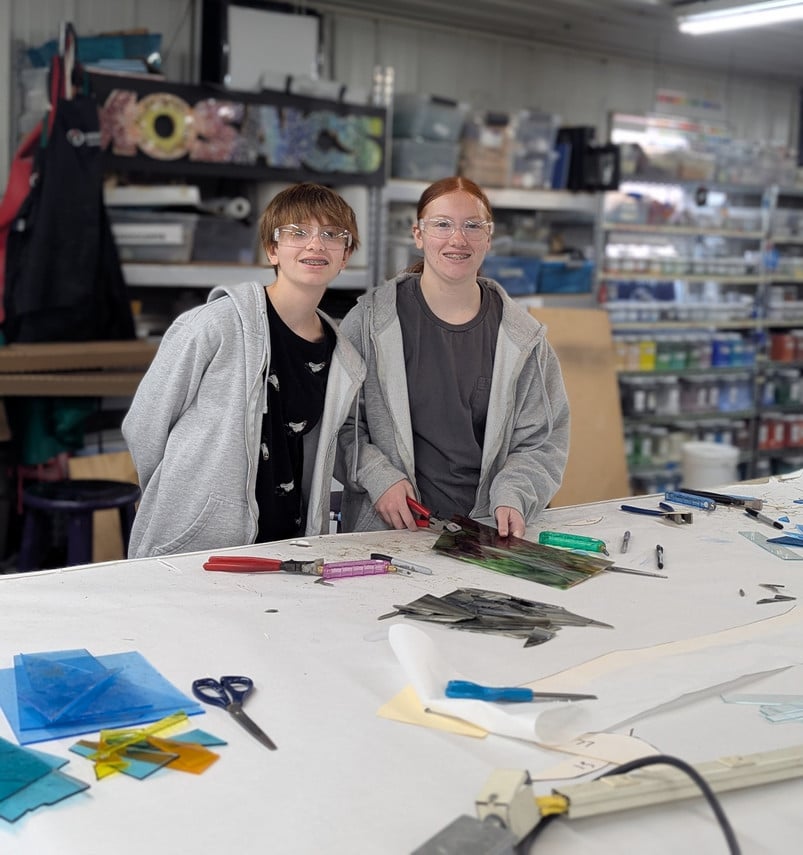 working on art project